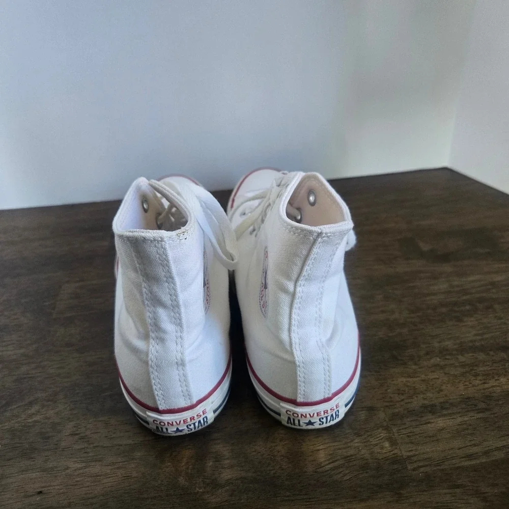 Converse Chuck Taylor All Star High Top White Canvas Sneakers Mens 7 Women 9 - Picture 5 of 7